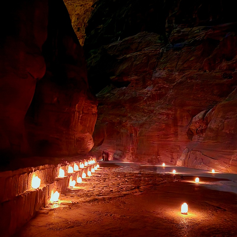 Petra at night