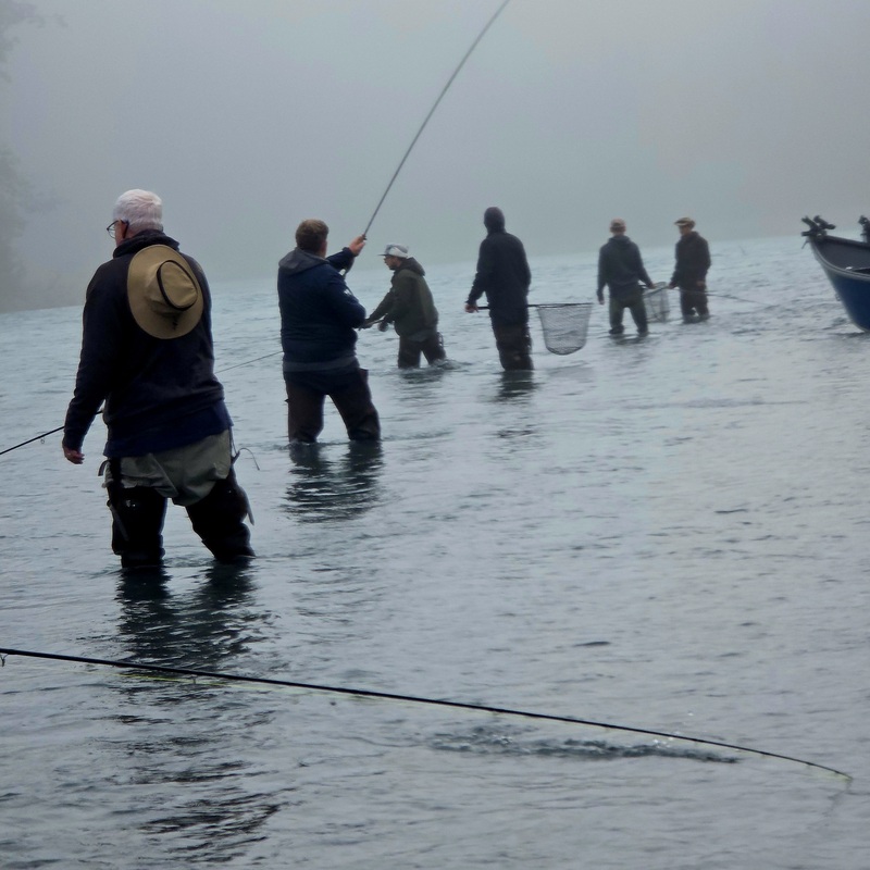 Fishing for salmon in the Kasilof River in Kenai, Alaska